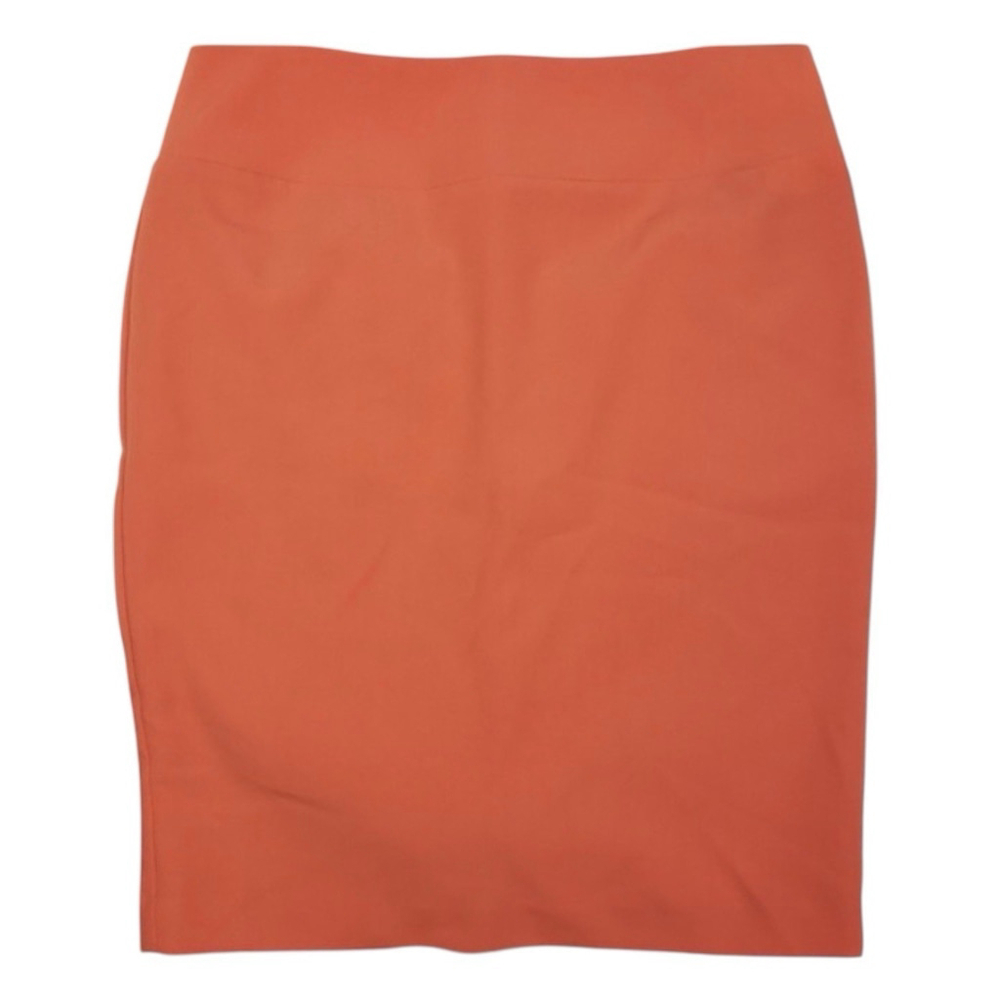 Alfani Womens Size 14 Classic Straight Pencil Skirt Lined Back Zip Slit Orange